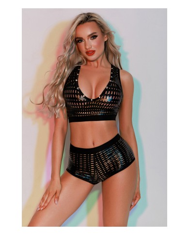 Ensemble Top et Shorty noir - J Lingerie