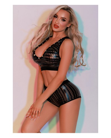 Ensemble Top et Shorty noir - J Lingerie