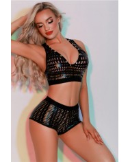 Ensemble Top et Shorty noir - J Lingerie