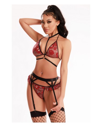 Ensemble lingerie 5 pièces rouge - J Lingerie
