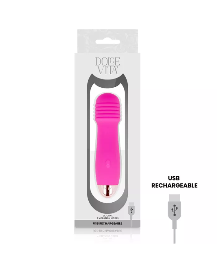 DOLCE VITA - VIBRATEUR RECHARGEABLE TROIS ROSE 7 VITESSES