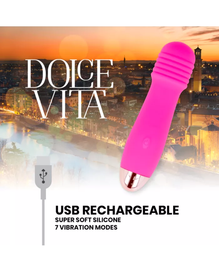 DOLCE VITA - VIBRATEUR RECHARGEABLE TROIS ROSE 7 VITESSES