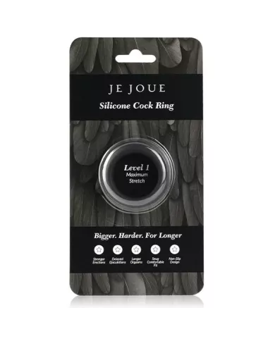 JE JOUE - ANNEAU PÉNIAL EN SILICONE  EXTENSION MAXIMALE - NOIR