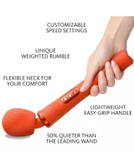 FUN FACTORY - VIM SILICONE RECHARGEABLE VIBRANT LESTÉ RUMBLE WAND SUNRISE ORANGE