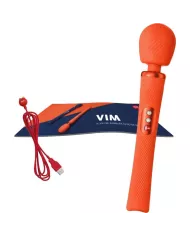 FUN FACTORY - VIM SILICONE RECHARGEABLE VIBRANT LESTÉ RUMBLE WAND SUNRISE ORANGE