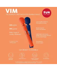 FUN FACTORY - VIM SILICONE RECHARGEABLE VIBRANT LESTÉ RUMBLE WAND SUNRISE ORANGE