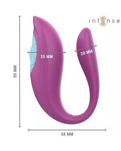 INTENSE - ANNIE VIBRATEUR ET STIMULATEUR EN U VIOLET TÉLÉCOMMANDE