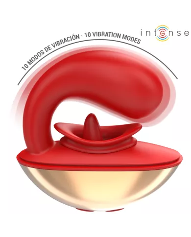 INTENSE - VIBRATEUR & STIMULATEUR MARIAH EN FORME DE U 10 VIBRATIONS ROUGE