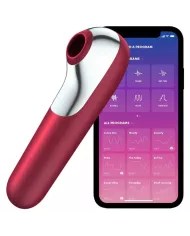 SATISFYER - VIBRATEUR ET ASPIRATION DUAL LOVE AVEC AIR PULSÉ ROUGE SATISFYER - VIBRATEUR ET ASPIRATION DUAL LOVE AVEC AIR PULSÉ ROUGE