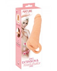 Masturbateur et extension de pénis  23,8 cm - Nature Skin