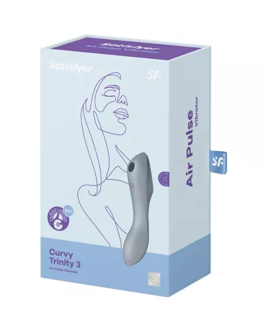 SATISFYER - STIMULATEUR ET VIBRATEUR CURVY TRINITY 3 GRIS SATISFYER - STIMULATEUR ET VIBRATEUR CURVY TRINITY 3 GRIS