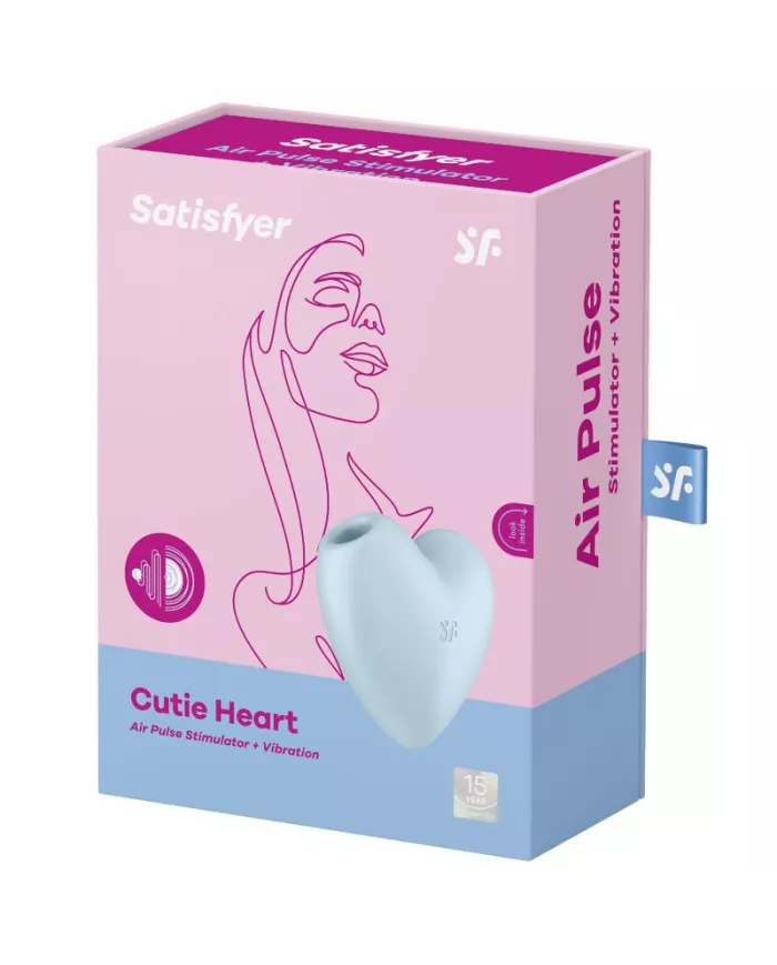 SATISFYER - CUTIE HEART STIMULATEUR ET VIBRATEUR DE PULSE D'AIR BLEU SATISFYER - CUTIE HEART STIMULATEUR ET VIBRATEUR DE PULSE D'AIR BLEU