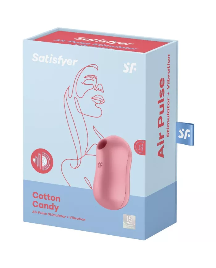 SATISFYER - STIMULATEUR ET VIBRATEUR D'IMPULSIONS D'AIR DE BARBE À COTON ROSE