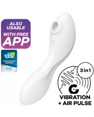 SATISFYER - APPLICATION STIMULATEUR ET VIBRATEUR CURVY TRINITY 5 BLANC