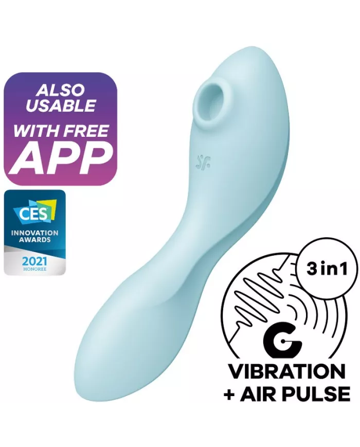 SATISFYER - APPLICATION STIMULATEUR ET VIBRATEUR CURVY TRINITY 5 BLEU SATISFYER - APPLICATION STIMULATEUR ET VIBRATEUR CURVY TRINITY 5 BLEU