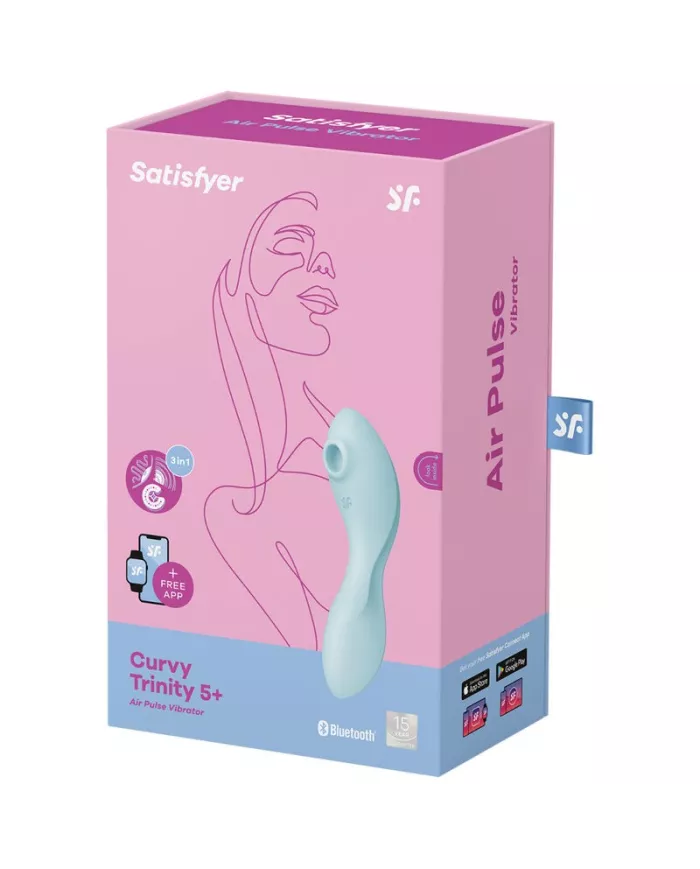 SATISFYER - APPLICATION STIMULATEUR ET VIBRATEUR CURVY TRINITY 5 BLEU SATISFYER - APPLICATION STIMULATEUR ET VIBRATEUR CURVY TRINITY 5 BLEU