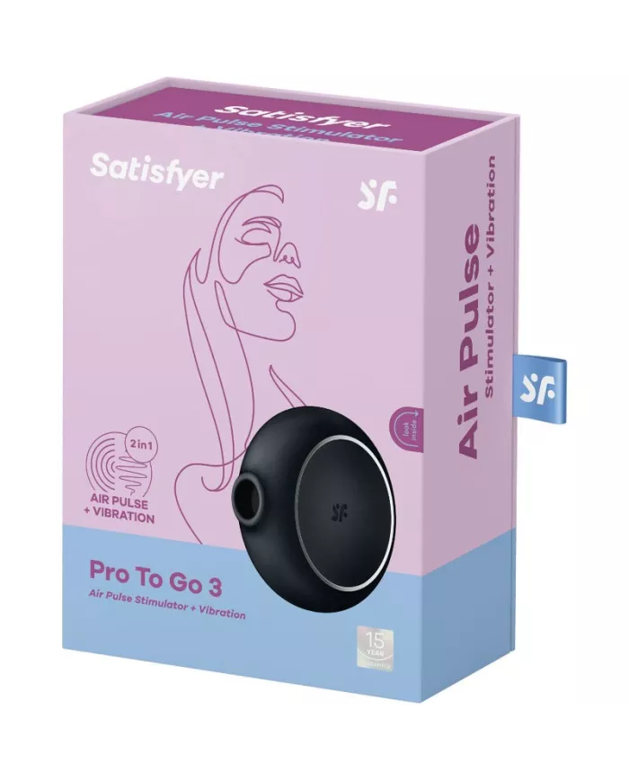 SATISFYER - STIMULATEUR ET VIBRATEUR DOUBLE AIR PULSE PRO TO GO 3 NOIR SATISFYER - STIMULATEUR ET VIBRATEUR DOUBLE AIR PULSE PRO TO GO 3 NOIR