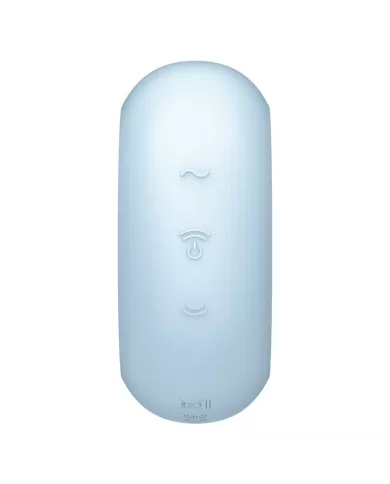 SATISFYER - STIMULATEUR ET VIBRATEUR DOUBLE AIR PULSE PRO TO GO 3 BLEU