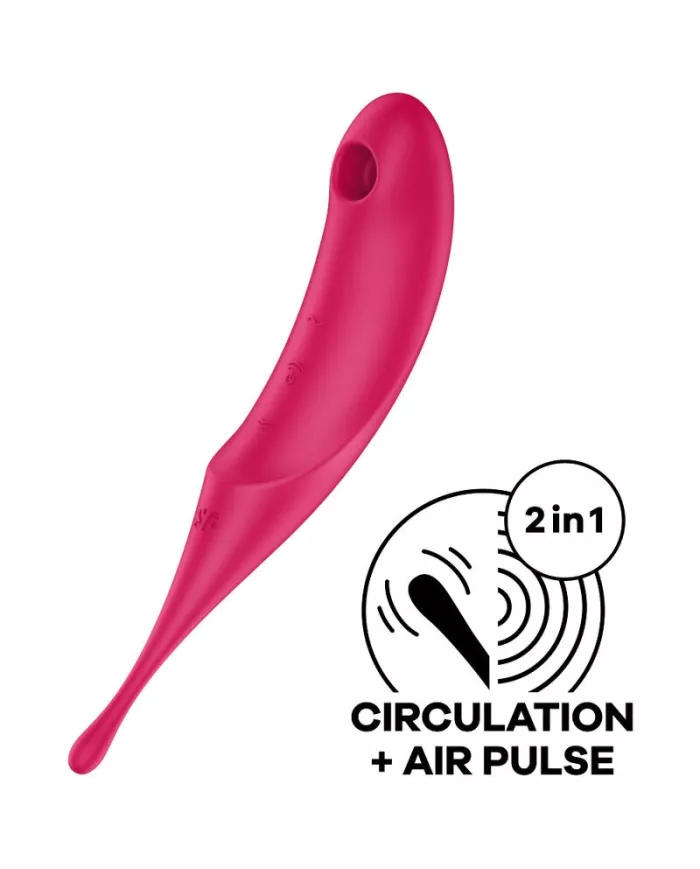 SATISFYER - STIMULATEUR ET VIBRATEUR TWIRLING PRO AIR PULSE ROUGE