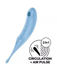 SATISFYER - STIMULATEUR ET VIBRATEUR TWIRLING PRO AIR PULSE BLEU SATISFYER - STIMULATEUR ET VIBRATEUR TWIRLING PRO AIR PULSE BLEU