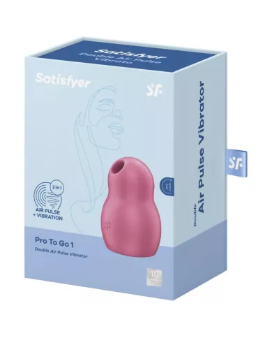 SATISFYER - STIMULATEUR ET VIBRATEUR DOUBLE AIR PULSE PRO TO GO 1 ROUGE