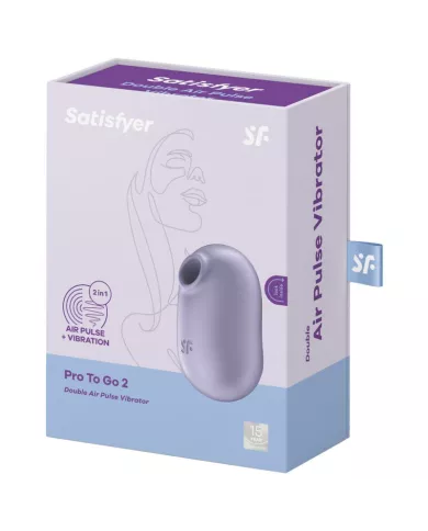 SATISFYER - STIMULATEUR ET VIBRATEUR DOUBLE AIR PULSE PRO TO GO 2 VIOLET