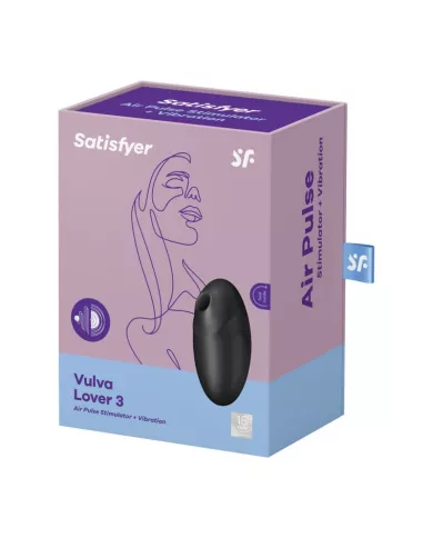SATISFYER - STIMULATEUR ET VIBRATEUR VULVA LOVER 3 NOIR