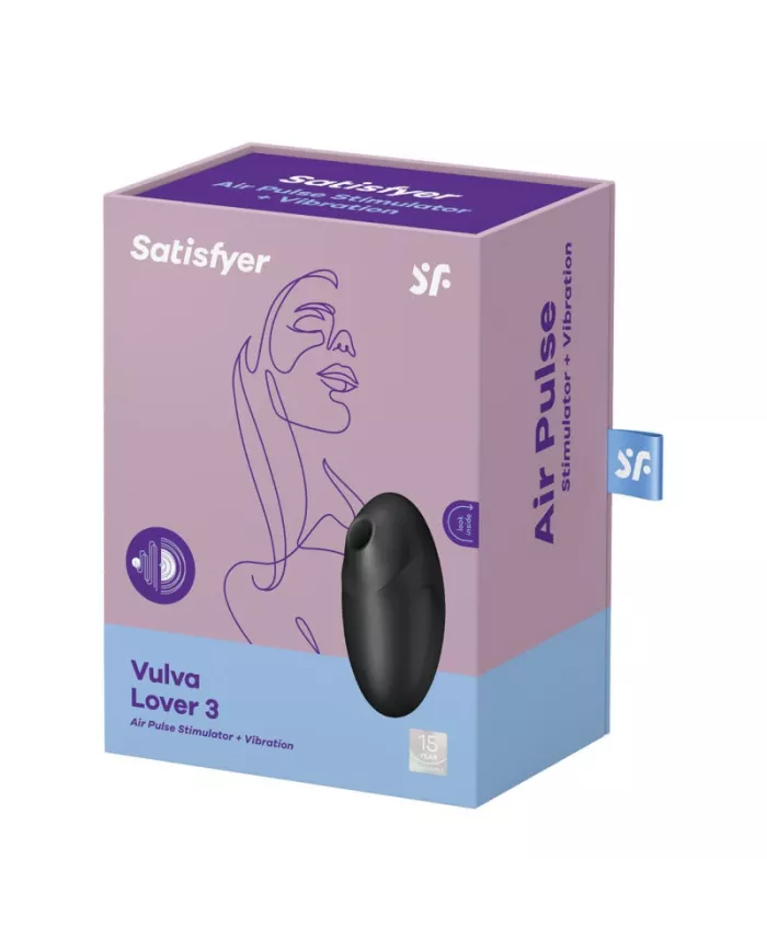 SATISFYER - STIMULATEUR ET VIBRATEUR VULVA LOVER 3 NOIR SATISFYER - STIMULATEUR ET VIBRATEUR VULVA LOVER 3 NOIR