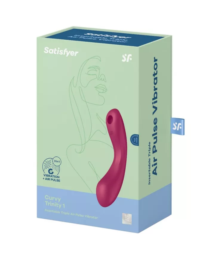SATISFYER - CURVE TRINITY 1 AIR PULSE VIBRATION ROUGE