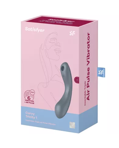 SATISFYER - CURVE TRINITY 1 AIR PULSE VIBRATION GRIS