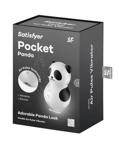 SATISFYER - POCKET PANDA STIMULATEUR & VIBRATEUR NOIR ET BLANC SATISFYER - POCKET PANDA STIMULATEUR & VIBRATEUR NOIR ET BLANC