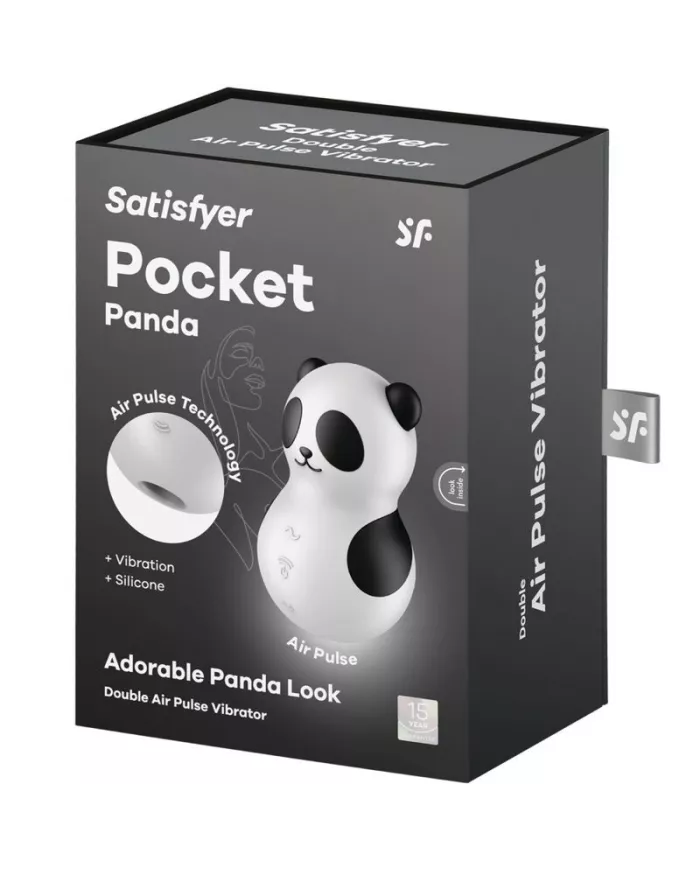 SATISFYER - POCKET PANDA STIMULATEUR & VIBRATEUR NOIR ET BLANC SATISFYER - POCKET PANDA STIMULATEUR & VIBRATEUR NOIR ET BLANC
