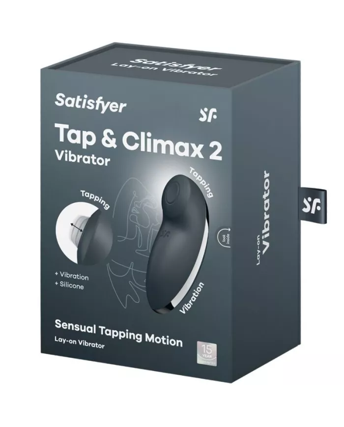 SATISFYER - TAP & CLIMAX 2 VIBRATEUR & STIMULATEUR GRIS SATISFYER - TAP & CLIMAX 2 VIBRATEUR & STIMULATEUR GRIS