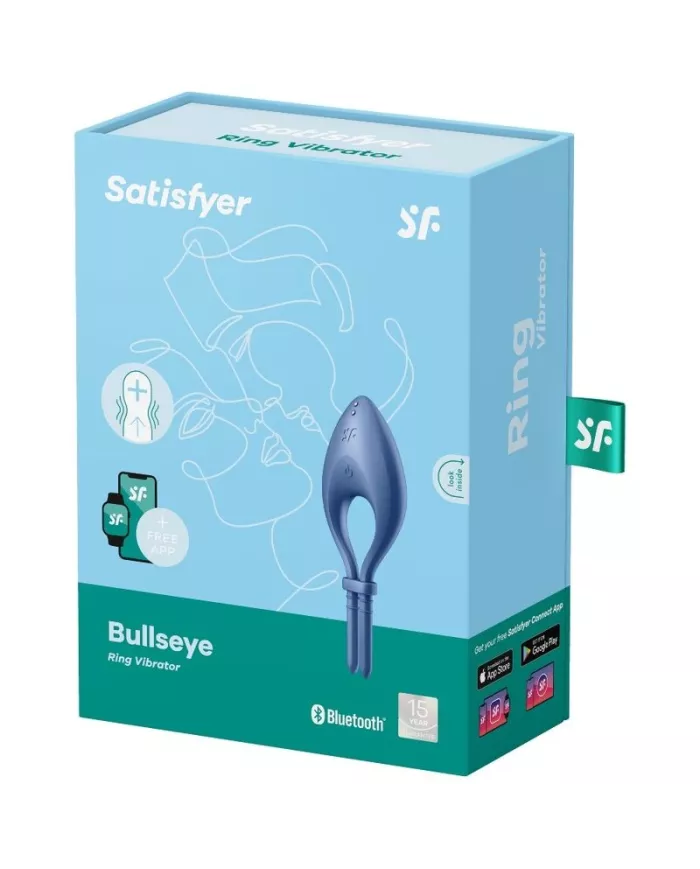 SATISFYER - APPLICATION BULLSEYE RING VIBRATOR BLEU