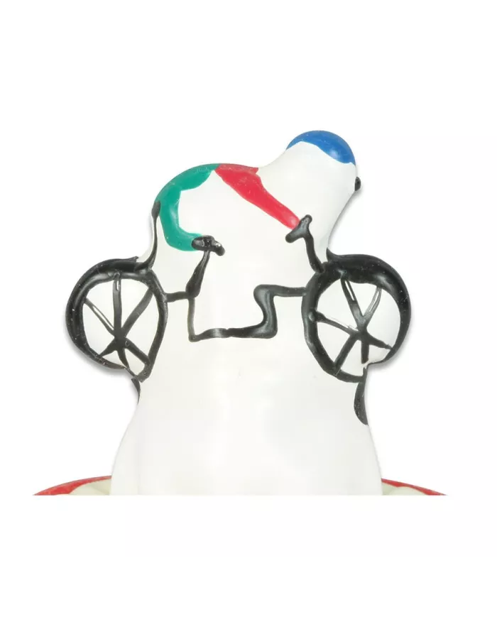 CONDOMERIE - PRÉSERVATIFS FANTAISIE PEINTS À LA MAIN EN FORME DE VÉLO CONDOMERIE - PRÉSERVATIFS FANTAISIE PEINTS À LA MAIN EN FORME DE VÉLO