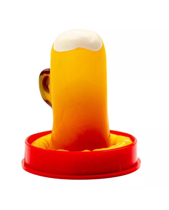 CONDOMERIE - PRÉSERVATIFS FANTAISIE PEINTS À LA MAIN VERRE DE BIÈRE CONDOMERIE - PRÉSERVATIFS FANTAISIE PEINTS À LA MAIN VERRE DE BIÈRE