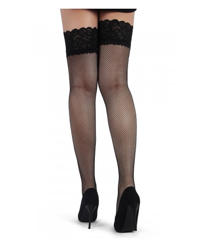 Bas résille jarretière dentelle Noir - Ohyeah