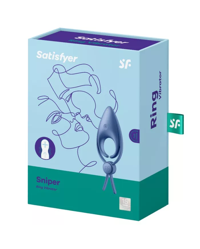 SATISFYER - VIBRATEUR  ANNEAU SNIPER BLEU