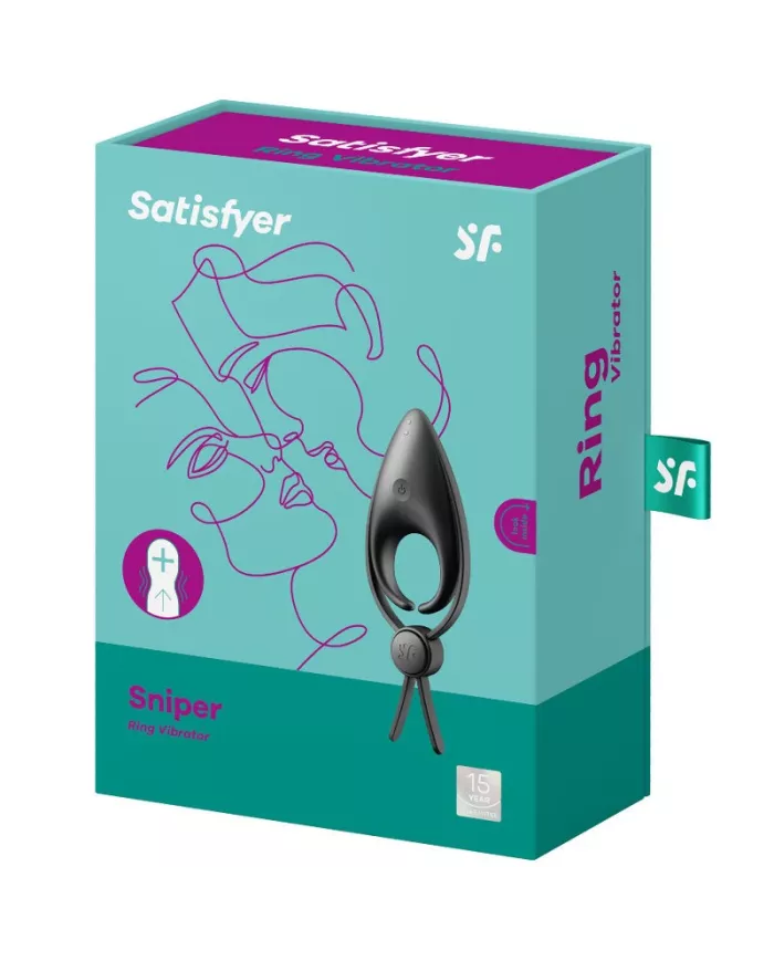 SATISFYER - VIBRATEUR  ANNEAU SNIPER NOIR