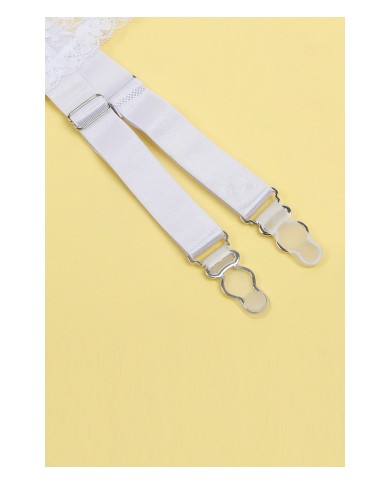 Porte-jarretelles et string Blanc - Litolu Lingerie