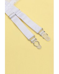 Porte-jarretelles et string Blanc - Litolu Lingerie