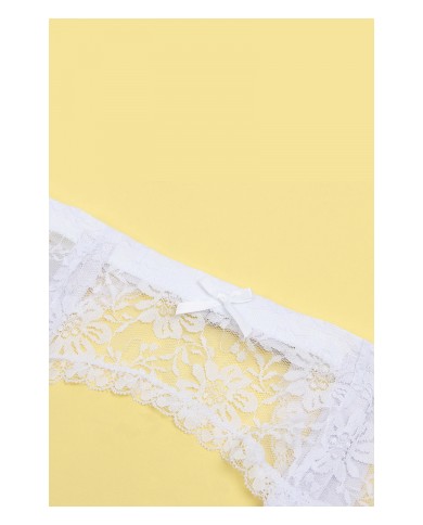 Porte-jarretelles et string Blanc - Litolu Lingerie