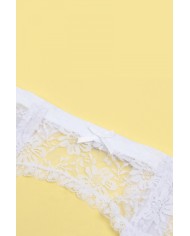Porte-jarretelles et string Blanc - Litolu Lingerie