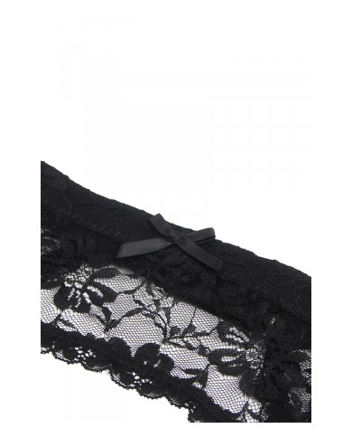 Porte-jarretelles et string Noir - Litolu Lingerie