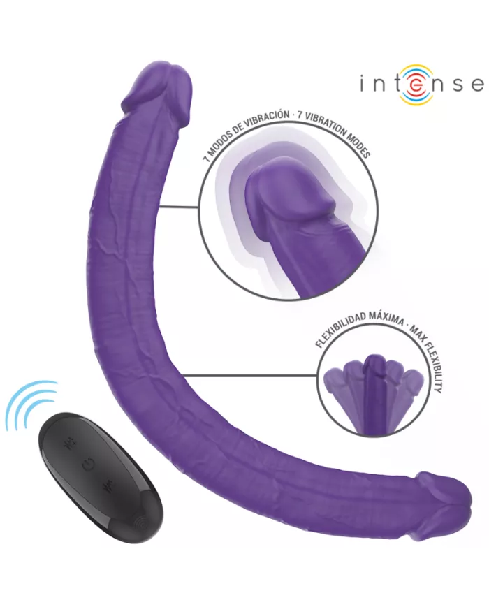 INTENSE - GUNTER DILDO DOUBLE VIBRATEUR 40 CM VIOLET TÉLÉCOMMANDE