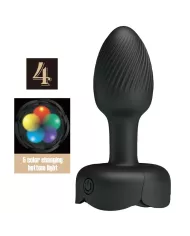PRETTY LOVE - PLUG ANAL OLMAN AVEC LUMIÈRE LED NOIR 8,8 CM PRETTY LOVE - PLUG ANAL OLMAN AVEC LUMIÈRE LED NOIR 8,8 CM