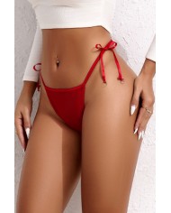 String brodé dans le dos Rouge - Litolu Lingerie