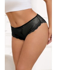 Tanga dentelle bijou Coeur Noir - Litolu Lingerie
