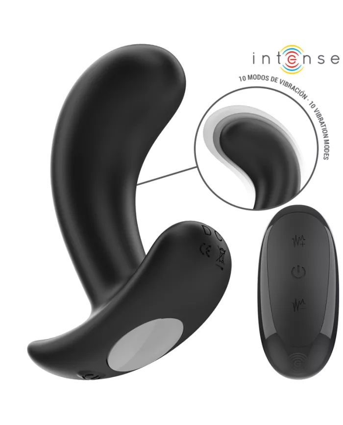INTENSE - CHANDLER ANAL PLUG 10 VIBRATIONS NOIR TÉLÉCOMMANDE