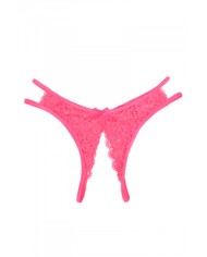 String ouvert dentelle Rose - Litolu Lingerie